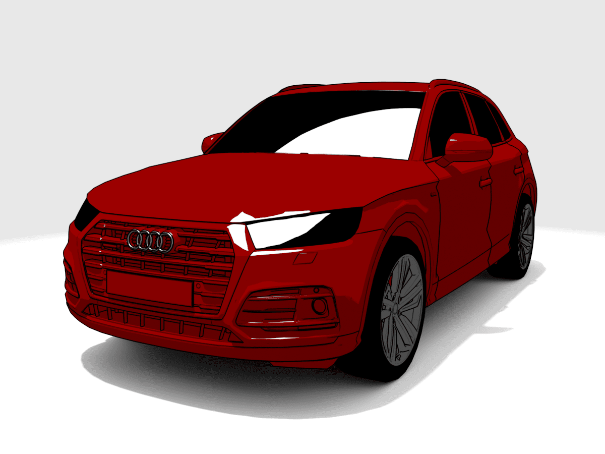 3D CAD render in cell shading kwaliteit